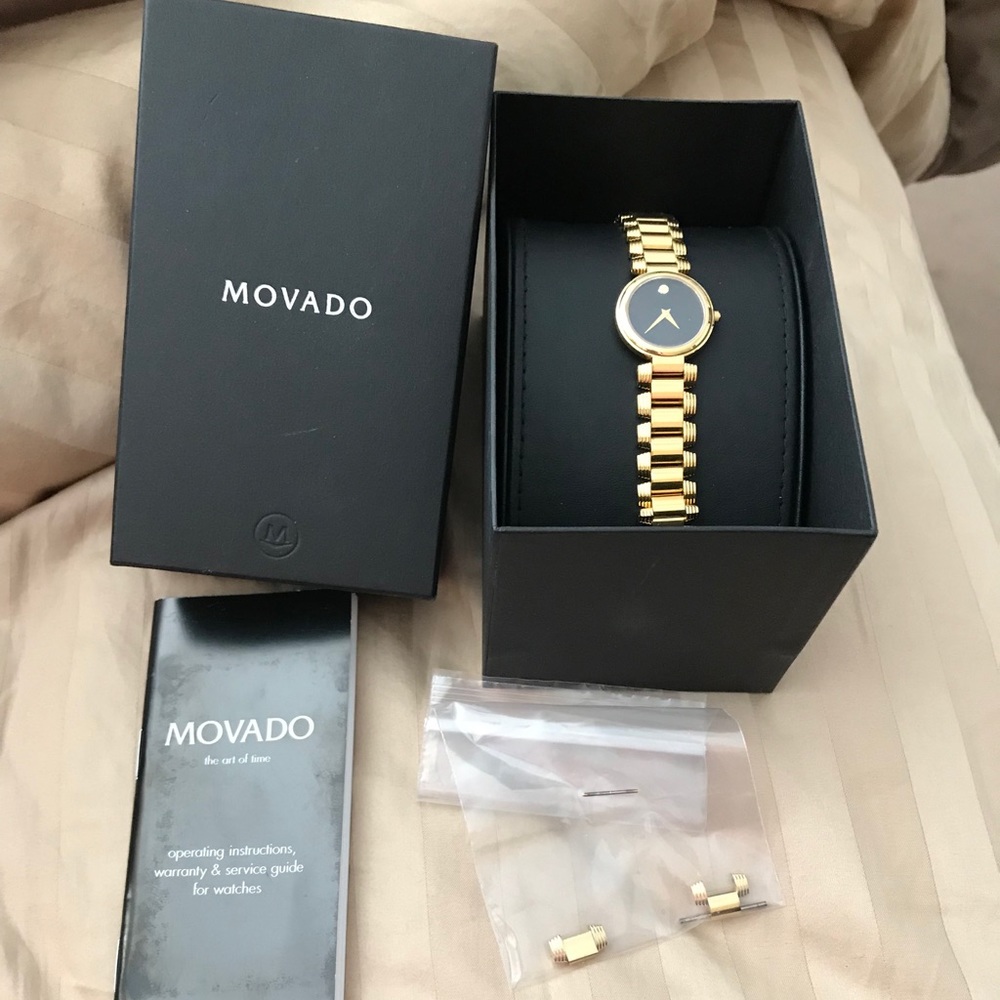 Movado Gold Serenade Swiss Quartz Watch - Picture 1 of 8